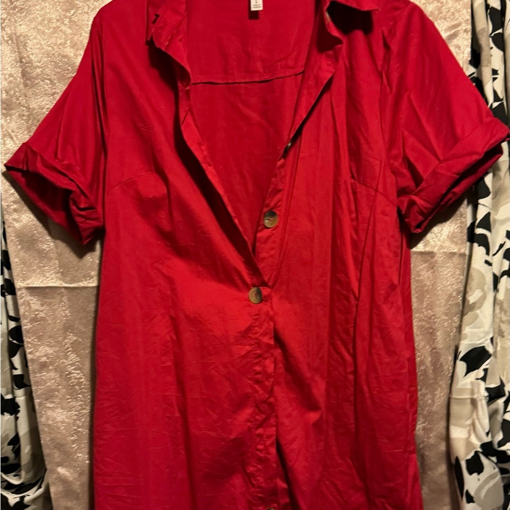 Red button up top/dress!